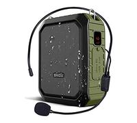 Amplificador de voz portátil,SHIDU Amplificador de voz personal 18W con micrófono con cable Auriculares Altavoz Bluetooth impermeable Sistema PA recargable para profesores,ducha,guía turístico