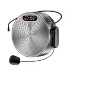 Amplificador de Voz, Reloj inalámbrico Megáfono Amplificador de voz portátil Guía del profesor Micrófono Altavoz 5W(Grey)