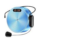 Amplificador de Voz, Reloj inalámbrico Megáfono Amplificador de voz portátil Guía del profesor Micrófono Altavoz 5W(Blauw)