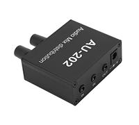 Amplificador mezclador de audio estéreo con 2 entradas, 2 salidas, conector jack de 3,5 mm y juego, duradero aluminio de aleación de aluminio, distribuidor mixto de audio receptor AV y amplificador