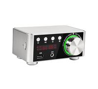 Amplificador, MINI DIGITAL HIFI Bluetooth 5.0 Clase de energía D amplificador Audio Amplificador Amp 50W * 2 Casa de cine en casa Marine USB TF- Tarjeta(Silver)