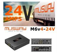 AMPLIFICADOR MUSWAY M6v4-24V 6 CANALES CLASE D 24 voltios para camiones,...