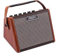 Amplificador Portatil para Guitarra Acústica Aroma AG-15A de 15W con batería Recargable por USB con Bluetooth e Interface para Micrófono. Recinto de Madera - Rockmusic España