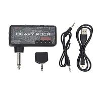 Amplificador portátil Recargable de Guitarra eléctrica con Auriculares, Amplificador de práctica inalámbrico con Efecto de distorsión Integrado, Enchufe de 6,35 mm para Tocar en