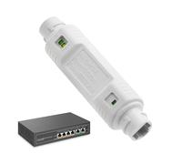 Amplificador, Repetidor Extensor | extensión Ethernet de 10/100Mbps 48V, de Larga Distancia con transmisión de Datos - Suministros de Red, Amplificador Plug and Play para Sistemas de