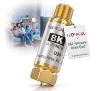 Amplificador satélite 8K HD chapado en oro TV Inline amplificador de señal DVB-S2 DVB-T2