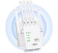 Amplificador Señal WiFi 2026, Repetidor WiFi Largo Alcance con 6 Antenas, 3 Modos (Repetidor/Ap/Puente), 2 Puertos LAN, Cobertura hasta 300㎡, Extensor WiFi de Alta Velocidad