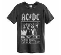 Amplified Acdc Highway To Hell Póster Official Merch Camiseta Gris Oscuro Nuevo