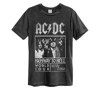 Amplified ACDC Highway to Hell Poster Unisex T-Shirt Charcoal