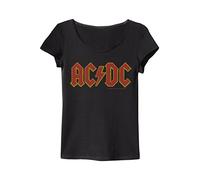 Amplified ACDC Logo - Camiseta manga corta para mujer, Carbón, X-Large