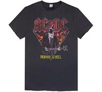 Amplified ADDC Highway to Hell Angus Young Mens T-Tshirts Camisetas y Tops White Yellow Black Red Mens Women T Tshirts Camisetas y Tops 100% Cotton(Small)