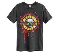 Amplified Bloody Bullet Camiseta Guns N Roses Adulto Unisex (XXL) (Carbón, Rojo)