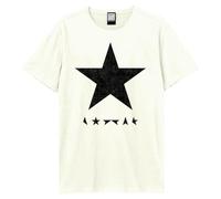 Amplified - Camiseta Black Star David Bowie para Adultos Unisex (XL) (Blanco)