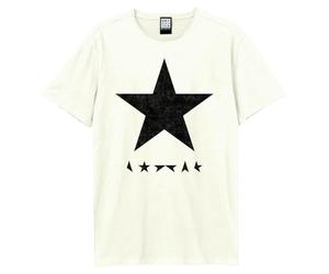Amplified - Camiseta Black Star David Bowie para Adultos Unisex (XL) (Blanco)