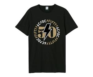 Amplified Camiseta de la Banda de Aniversario - 50 Años ACDC, Negro
