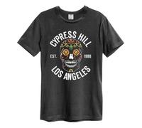 Amplified - Camiseta Floral Skull Cypress Hill para Adultos Unisex (M) (Carbón)