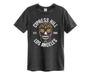 Amplified - Camiseta Floral Skull Cypress Hill para Adultos Unisex (M) (Carbón)