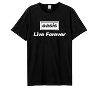 Amplified - Camiseta LIVE FOREVER - Adulto, gris oscuro, 3XL
