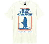 Amplified - Camiseta Man In Black At Folsom Johnny Cash para Adultos Unisex