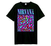 Amplified Camiseta Neon Flowers Nirvana para Adultos Unisex (GD3701)