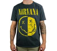 Amplified Camiseta Nirvana Spliced Logo Charcoal, Gris, L