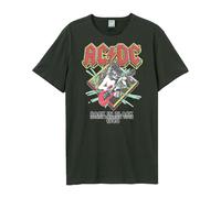 Amplified - Camiseta North America Tour 80 AC/DC de Vintage para Adultos Unisex