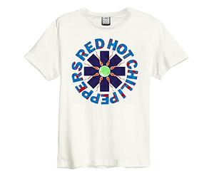 Amplified - Camiseta Red Hot Chilli Peppers The Big Race para Adultos Unisex (L) (Blanco Retro)