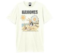 Amplified - Camiseta Rockaway Beach Ramones de Vintage para Adultos Unisex (M) (Blanco)