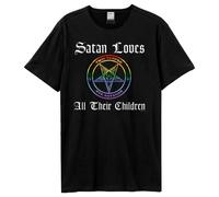 Amplified Camiseta Satan Love All Their Children Diseño Templo Gemelo (GD3927)
