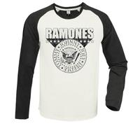 Amplified - Camiseta 3D Crest Ramones para Adultos Unisex (M) (Blanco, Carbón)