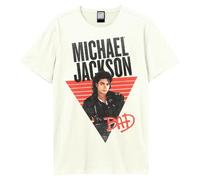 Amplified Camiseta unisex de Michael Jackson para adultos, blanco vintage, L