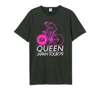 Amplified Camiseta unisex Japan Tour 79 Queen para adultos, Carbón vegetal, Medium