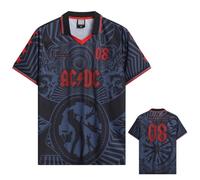 Amplified Camiseta unisex para adultos Black Ice AC/DC, Negro/Rojo/Azul Oscuro, L