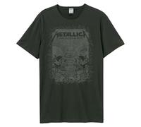 Amplified Camiseta unisex para adultos The Black Album Metallica, Carbón vegetal, X-Large