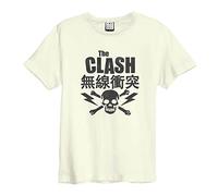 Amplified Camiseta unisex para adultos The Clash, blanco vintage, L