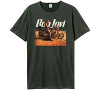 Amplified Camiseta Wanted Dead Or Alive Bon Jovi para Adultos Unisex (GD2048)