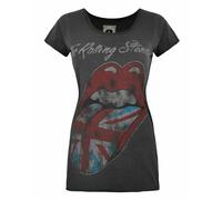 Amplified Clothing Rolling Stones Uk Logo Mujeres X-Pequeño Camiseta de manga co