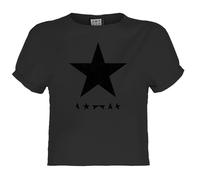 Amplified Crop Top Black Star David Bowie para Mujer (GD2214)