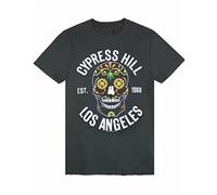 Amplified Cypress Hill Floral Skull Mens T-Tshirts Camisetas y Tops Black(Small)