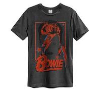 Amplified David Bowie Collection - Aladdin Sane Hombre Camiseta Gris Marengo XL 100% algodón Regular
