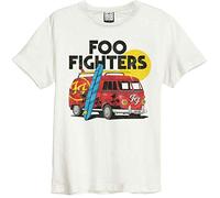 Amplified Foo Fighters Collection - Camiseta de Hombre Camper Van de Color Crema Regular, Negro, M