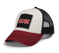 Amplified Gorra de béisbol Trucker con cierre ajustable y transpirable, ACDC Red Black, Talla única