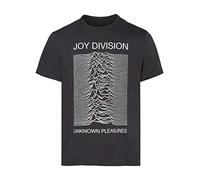 Amplified Joy Division-Unknown Pleasures Camiseta, Gris (Charcoal CC), XL para Hombre