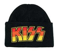 Amplified Kiss - Gorro con logotipo clásico, negro, talla única, Negro
