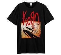 Amplified Korn Band-Shirt Collection | Camiseta de manga corta | 100% algodón | aspecto vintage gracias a sus costuras dobles dobladas, Self Titled (Negro Carbón), M
