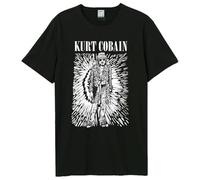 Amplified Kurt Cobain Etched Out Kurt | Camiseta de Manga Corta Retro | Gris Oscuro Unisex