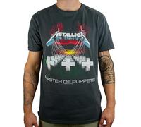 Amplified Master of Puppets Camiseta Manga Corta, Grey (Charcoal), XL para Hombre