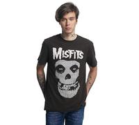 Amplified - Misfits - Skull, Camiseta de Manga Corta, Tamaño XL, Negro, Unisex, 100% Algodón, Hombre, Mujer, Unisex, Primavera, Verano, Otoño, Invierno, Festival, Música, Vintage