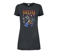 Amplified Nirvana Collection - Live In NYC Mujer Vestido Corto Gris Marengo 100% algodón