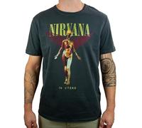 Amplified Nirvana-in Utero - Camiseta para Hombre Gris Gris (Charcoal CC) S